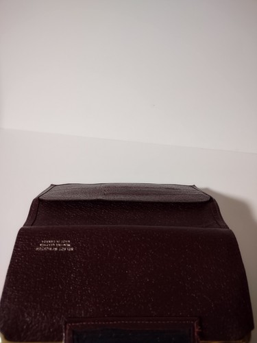 Vintage Buxton Wine Genuine Leather Double Kiss Lock Wallet Burgundy Gold - Picture 5 of 8