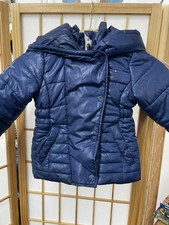 Tommy Hilfiger Coat Kids Blue Size 2T Puffy Unisex Boys Girls Toddler Hooded