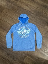 American Fighter Hoodie Sweatshirt Pullover MMA Fighter Training Blue Mens Small