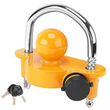 Trailer Lock, Hitch Lock, Trailer Hitch Lock, Trailer Coupler Lock, Yellow-A