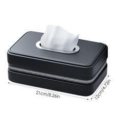 New Car Faux Leather Tissue Holder Paper Napkin Dispenser Tissue Box Cover Black