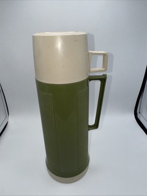 Vintage Thermos Retro Olive Green Stopper 722 Filler 24F -King Seeley 16 oz US