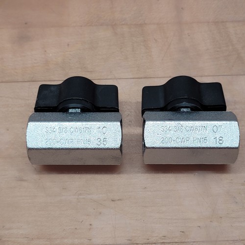 Lot of 2 - S34 3/8 CW617N Flow Valve, 200-CWP PN15, 07 18 - NEW - Picture 2 of 7