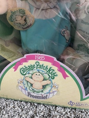 Cabbage Patch Kids Denney Benton Preemie Doll 1985 Blonde Blue Eyes Original Box