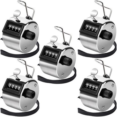 Handheld Mechanical Counter 5pcs 4-Digital Tally Click School Event Sports