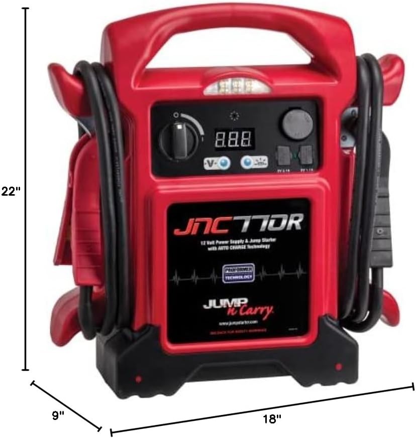 Jump-N-Carry JNC770R 1700 Peak Amp Premium 12 Volt Jump Starter - Red