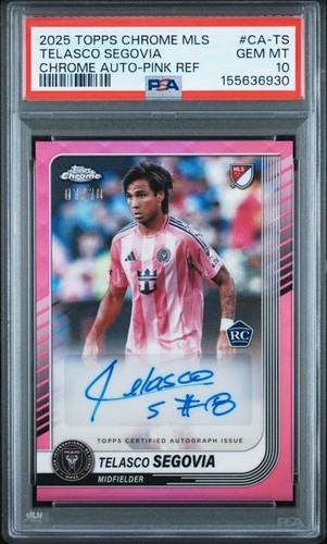 TELASCO SEGOVIA 2025 TOPPS CHROME MLS AUTO PINK REFRACTOR RC 1/10 - PSA 10 GEM