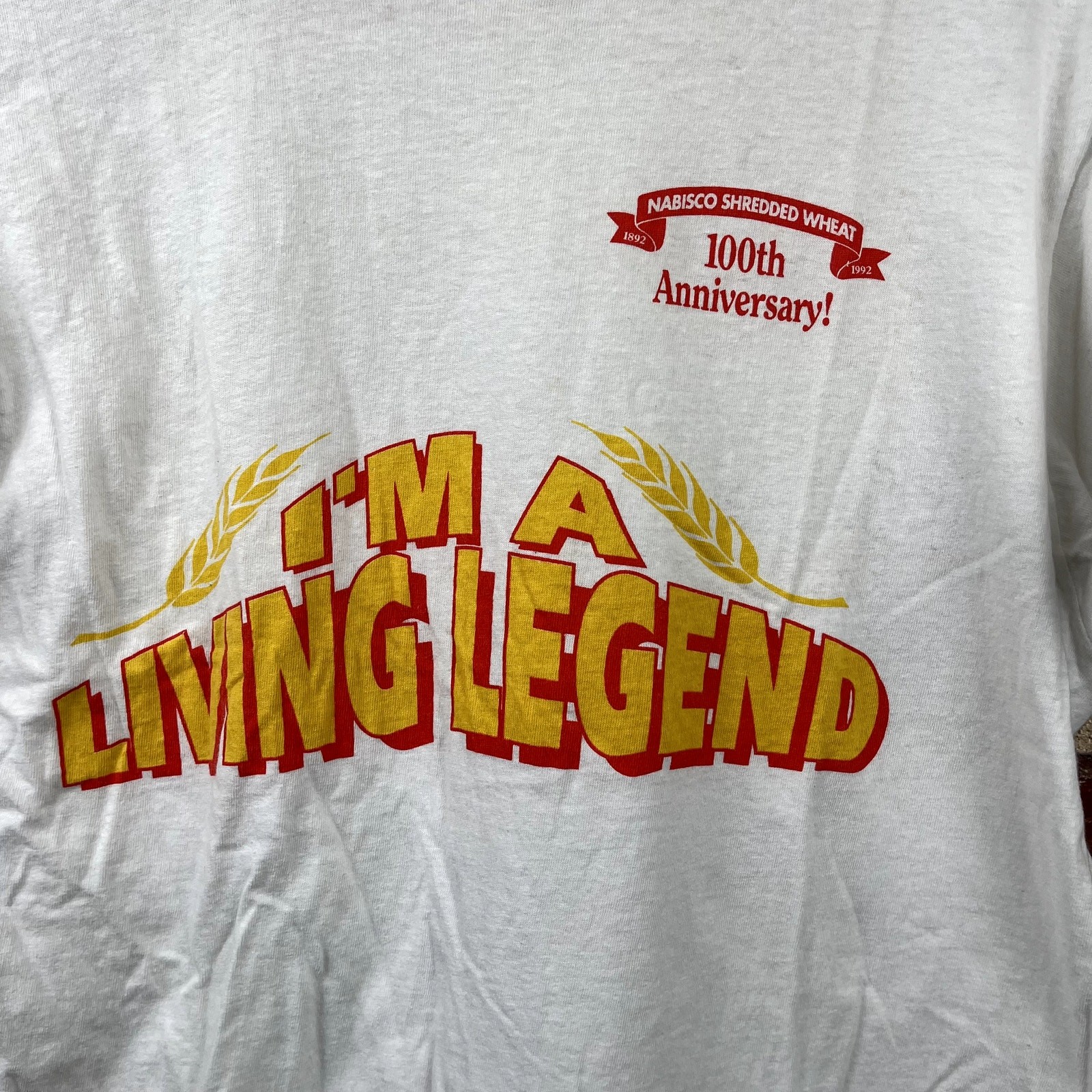 ALTRA Camicia Nabisco Vintage XL Bianca Punto Singolo 100° Anniversario Leggenda Vivente Anni 90