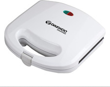 Image of Daewoo Essentials 2-Slice Deep Fill Sandwich Toaster with Locking Clip, White