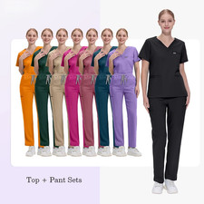 2025 Medical Scrub Set - V-Neck Top & Straight-Pant, Ideal for Hospitals Clinic