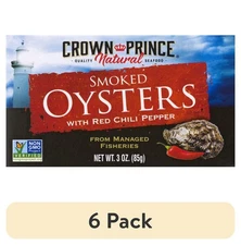 Natural Smoked Oysters with Red Chili Pepper, 3 Oz Can 6pack