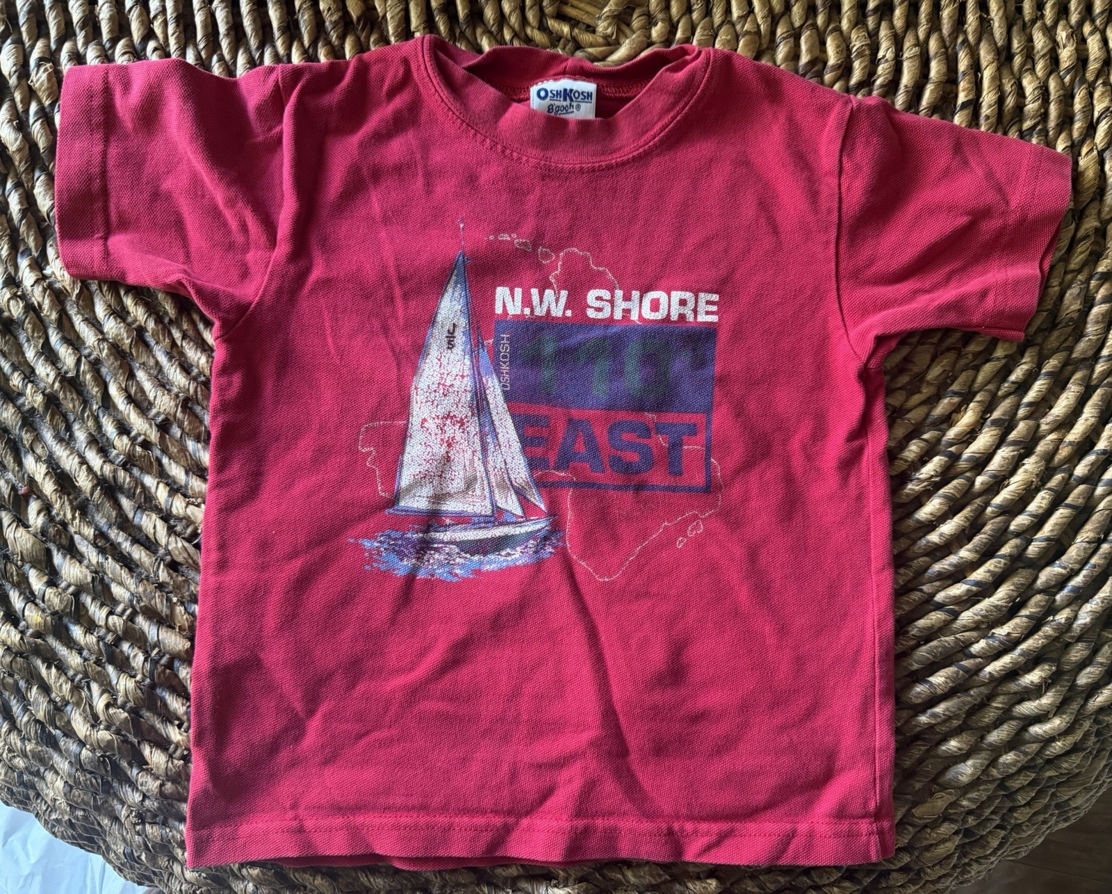 VTG 80s OshKosh B'gosh Sailboat T-Shirt - Size 5 - Made in USA - Rare