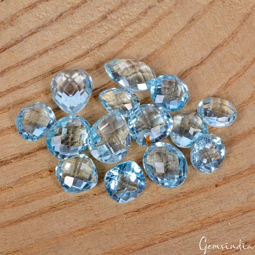 40,20 quilates Topacio azul suizo natural forma surtida/corte a cuadros piedras preciosas 7-11 mm - Imagen 5 de 9