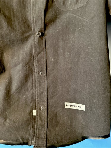 Hundreds Water Resistant Long Sleeves Grey/black Button Down Shirt Men SZ Medium - Picture 3 of 8
