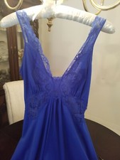 NEW VINTAGE ROYAL BLUE OLGA SMALL P BUST 24", WAIST 28" LARGE SWING SKIRT