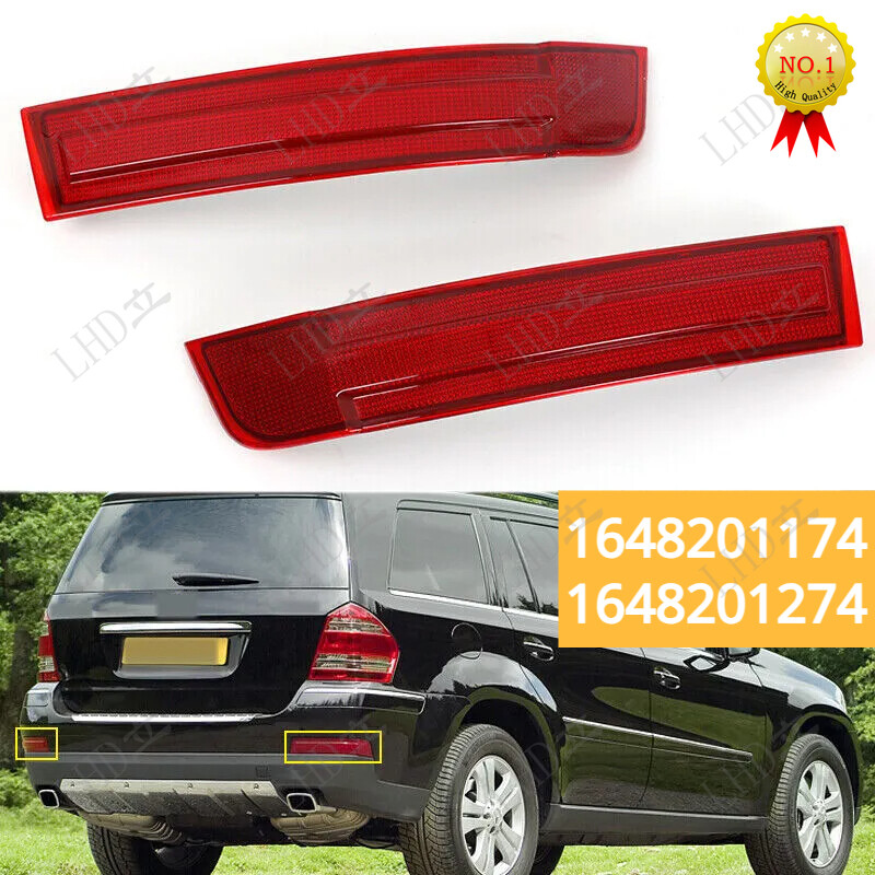 1Pair Rear Left & Right Bumper Reflector For MERCEDES Benz GL320 GL450 ...