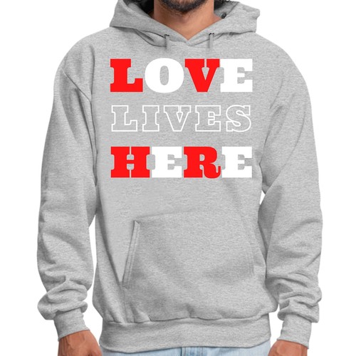 Herren Grafik Hoodie Love Lives Here Christian Inspiration - Bild 70 von 72