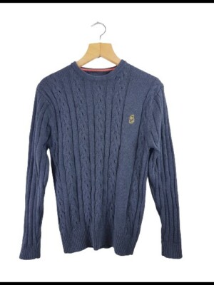 Luke Sport Mens Black Round Neck Knit Pullover Jumper Sweater