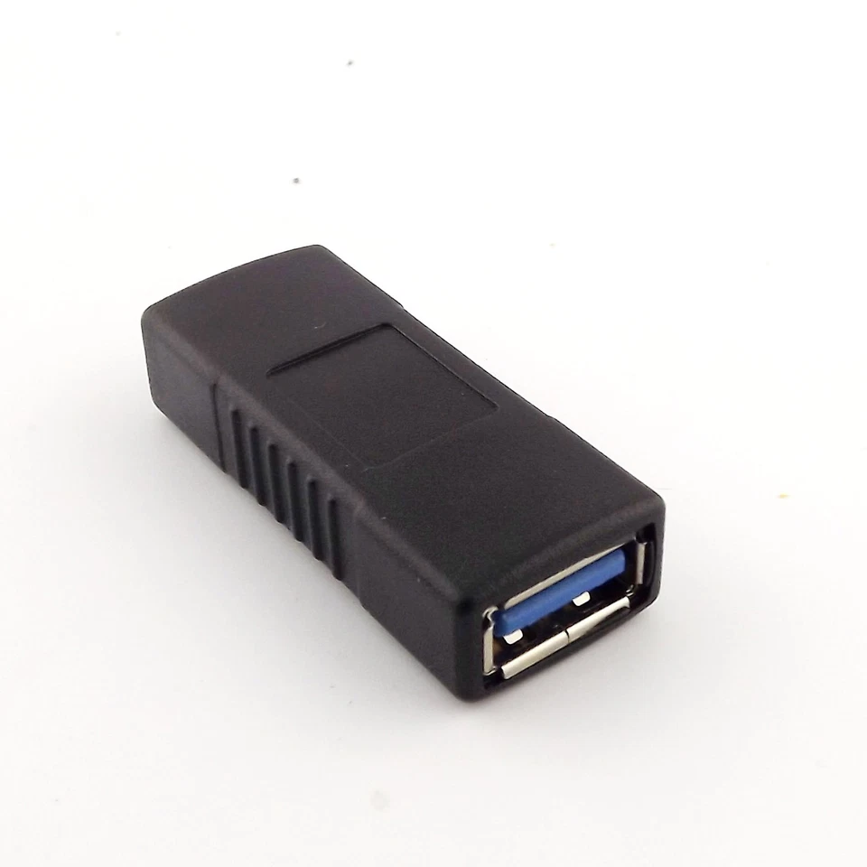 1x Black USB 3.0 Type A Female to 3.0 A Female Coupler Changer Adapter Connector - Image 2 of 4