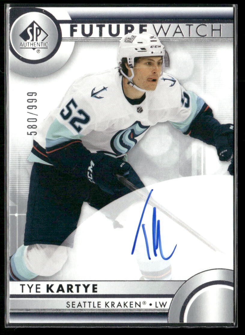 2023-24 SP Authentic Future Watch Auto #127 Tye Kartye /999 - Seattle Kraken