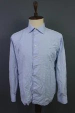 Eton Blue Cotton Slim Fit Long Sleeve Button Down Shirt Size 44