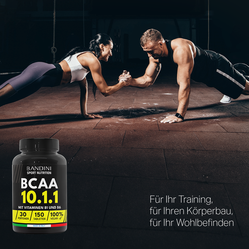 Bandini® BCAA 10 1 1, 150 Tabletten, Hochdosiert, laktosefrei, GVO-frei - Bild 2 von 6