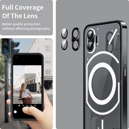 For Nothing Phone 2A Plus 2 & 1 Magnetic Metal Frame Clear back shockproof case - Zdjęcie 4 z 14