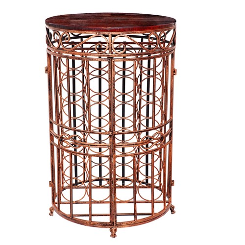 wine rack 24 bottle holder cage jail bar table metal door wood