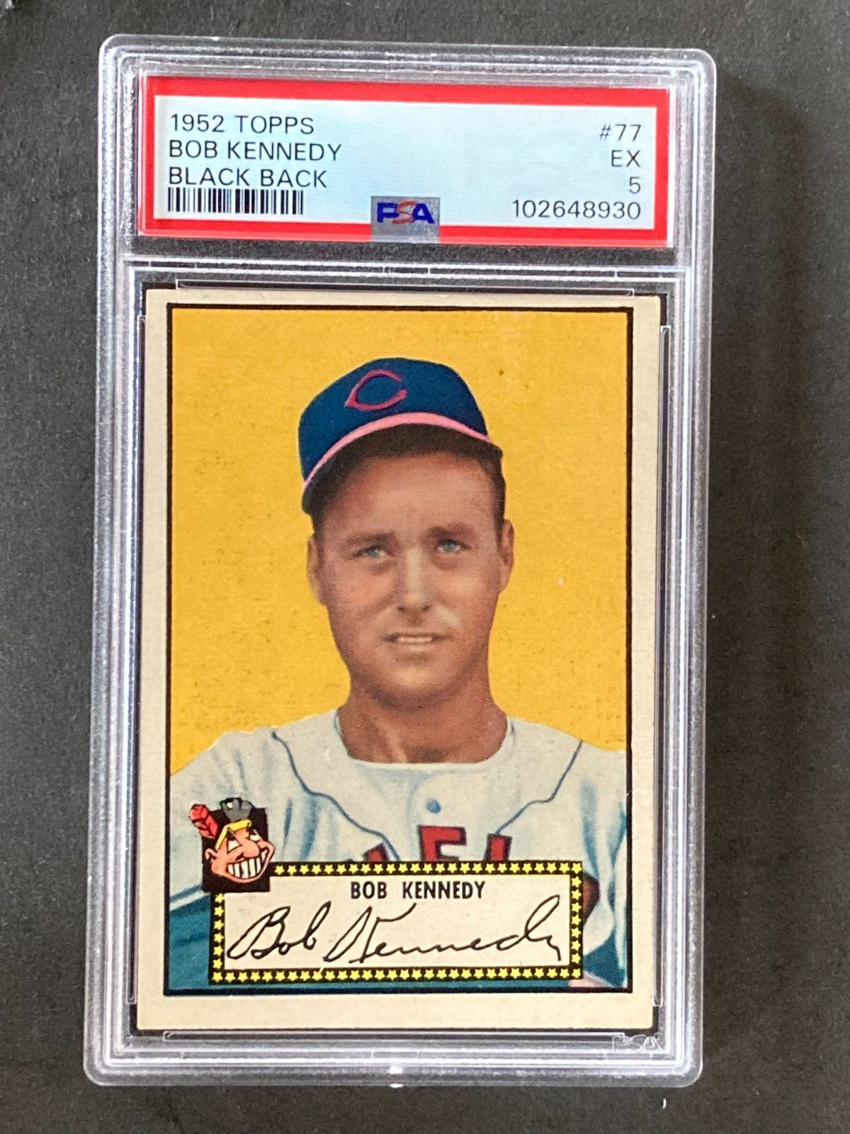 1952 Topps #77 Bob Kennedy Black Back Set Break PSA 5
