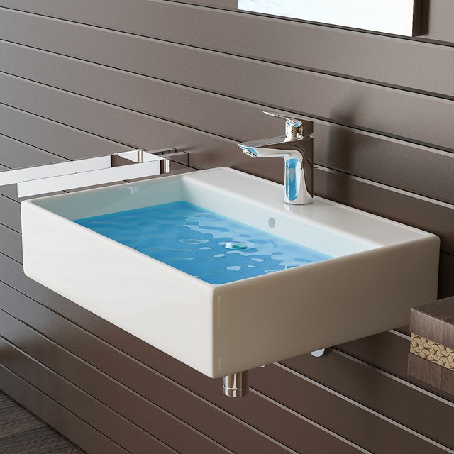 Gäste WC Waschbecken für Wandmontage Keramik brilliant