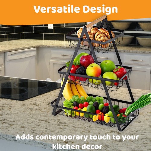 Fruit Basket Handle Holder Rack Vegetable Bowl Storage Stand Snack Bread Rack - Picture 6 of 14
