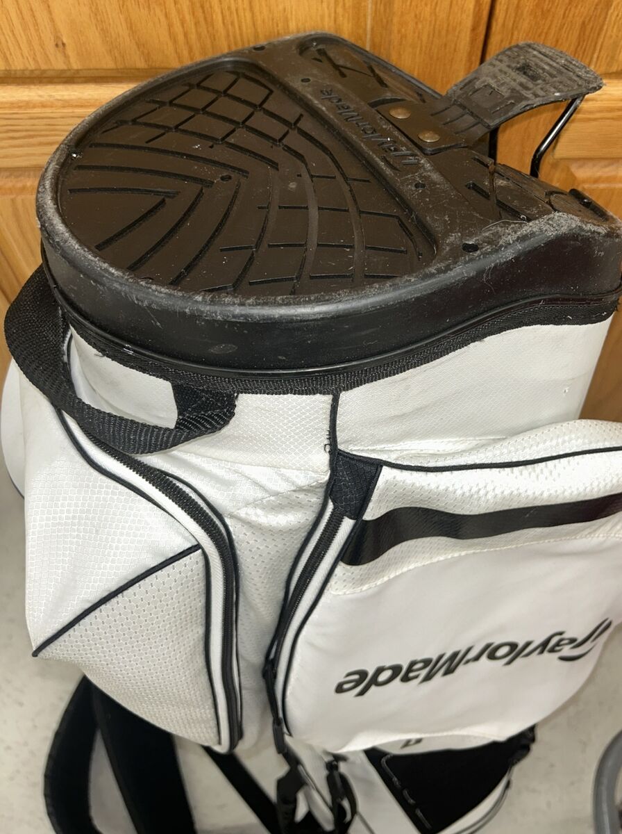 TaylorMade 4-Way White & Black Stand Carry Golf Bag -Gently TaylorMade 4-Way White & Black Stand Carry Golf Bag -Gently