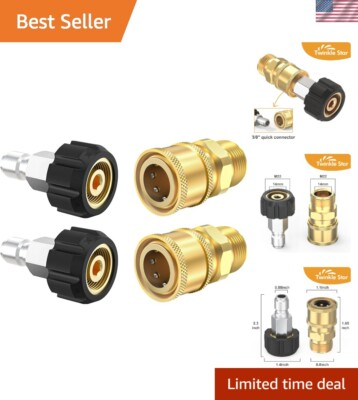 #ad #ad M22 14mm to 3 8 Inch Pressure Washer Fittings Kit 4 Durable Brass Pieces $26.99