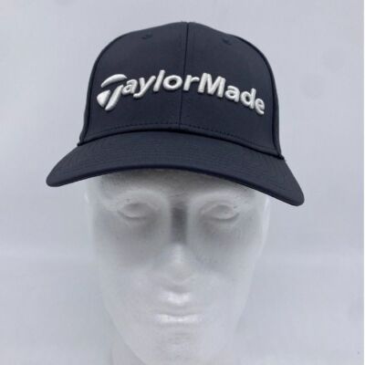 TaylorMade Golf Hat Mens Large-XL Black White A-Flex Lethal Fitted Golfing Cap