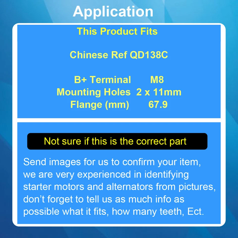 Starter Motor For Shire Foul Compact Tractor QD138C 2408002210003 - Image 4 of 4