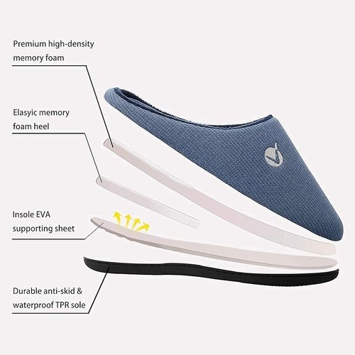 SEVEGO Memory Foam Slippers Shoe Size UK 3 - 4 Arch Support Anti Skid Breathable - Picture 2 of 6