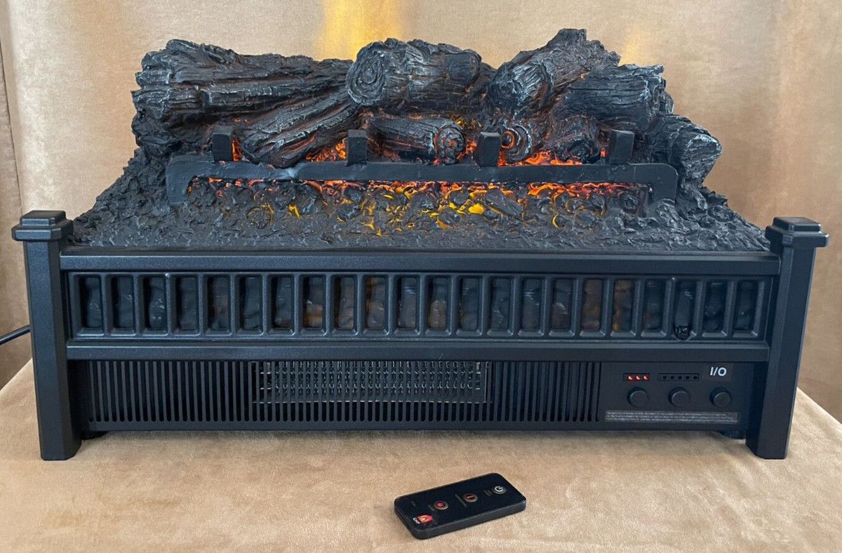 Pleasant Hearth LH-24 Fireplace Log Insert Electric Flame Heater Plug in  remote | eBay
