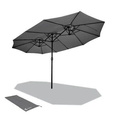 VOUNOT Parasol Jardin Double Aluminium 270 x 460 cm