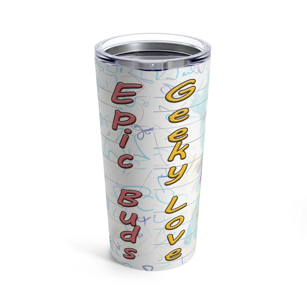 Tumbler 20oz Epic Buds Sketch. Vacuum Insulated Stainless Steel Glossy Finish