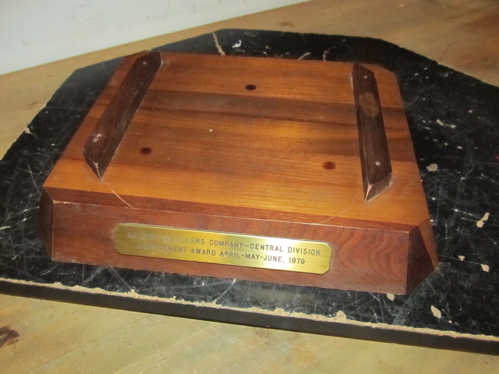Atmos Clock Wood Display Base Calvert Distillers Achievement Award