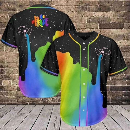Rainbow LGBT Pride Starry Night Bisexual Transgender Baseball Jersey Shirt
