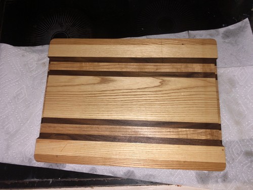 Rustic Exotic Wood Cutting Board Chopping Block Walnut and Ash, handles - Picture 5 of 5