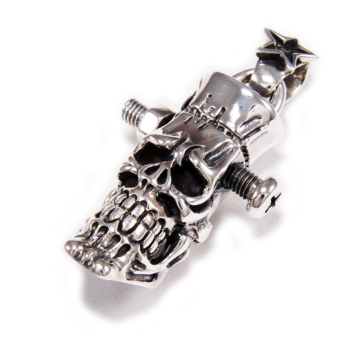 FRANKENSTEIN 925 STERLING SILVER BIKER GOTHIC JEWELRY ROCKABILLY