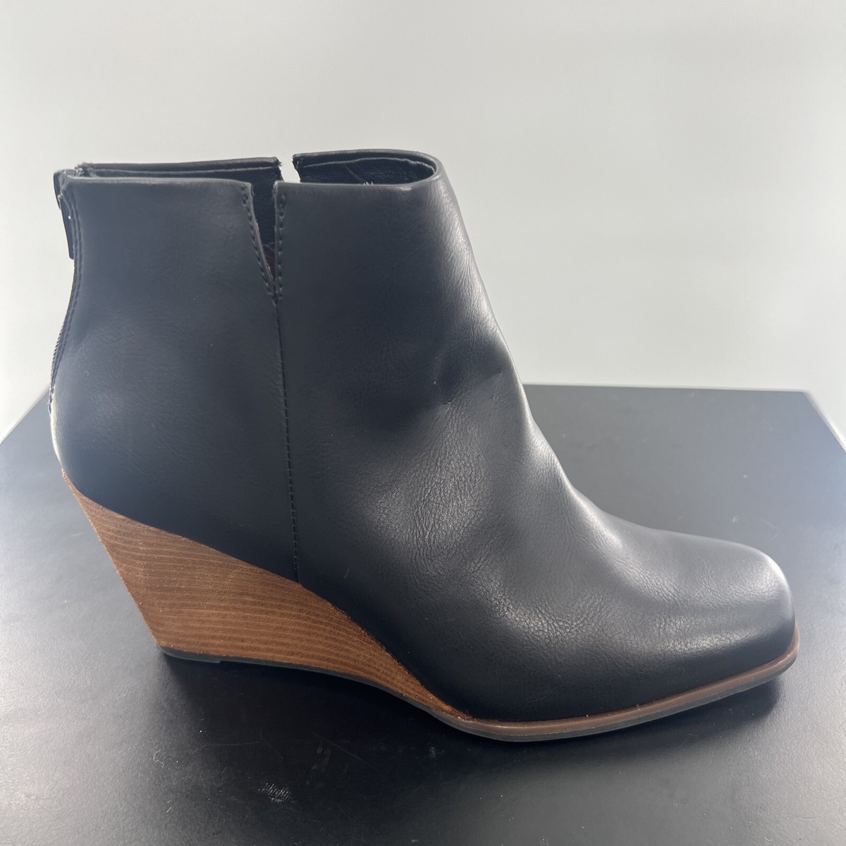 Korks By Kork Ease Oliana Wedge Ankle Bootie Womens 11M Black Whimsygoth  Boots