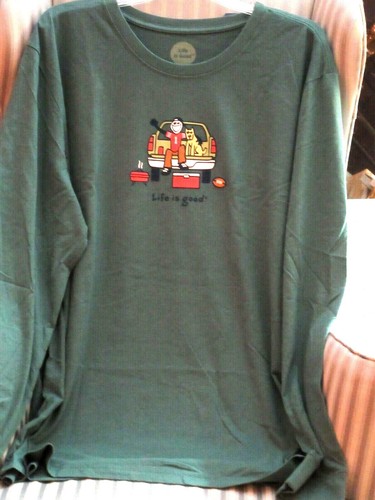 NEU MIT ETIKETT LIFE IS GOOD HERREN ""HECKKLAPPE FUSSBALL..." L/S ZERKLEINERER T-SHIRT (XXL) - Bild 4 von 4