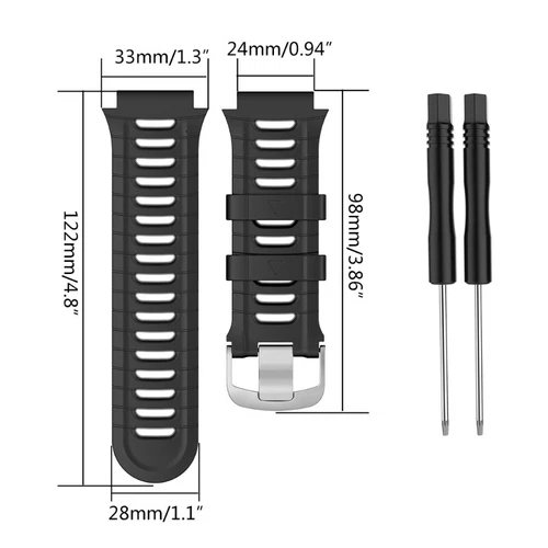 Cinturino Cintura per Garmin-Forerunner 920XT Braccialetto Silicone Durevole - Foto 7 di 23