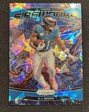 2024 Panini Prizm A.J. BROWN Fireworks #13 Blue Ice Prizm /99 Eagles