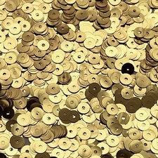 5mm Flat Sequins Rich Gold Shiny Metallic Medium Hole Made in USA