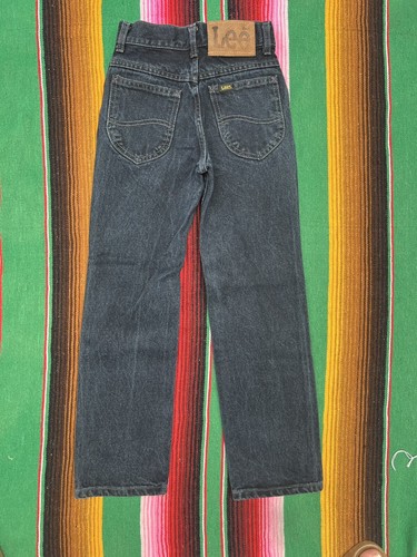 Vintage Kids Jeans Lee Black Denim Size Kid's 10 Punk Grunge Pants Youth Medium - Picture 4 of 7