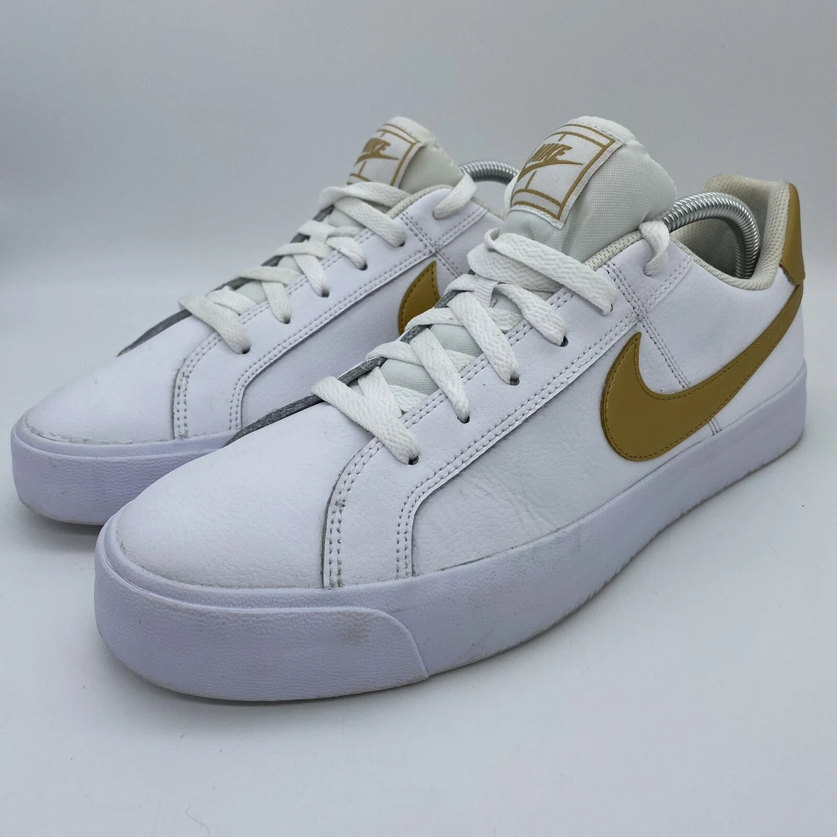 Nike Royale AC AO2810-109 Lifestyle Shoes White Gold Swoosh Womens | eBay